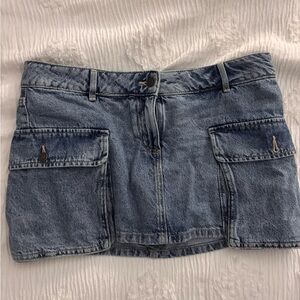 Denim Skort with Pockets